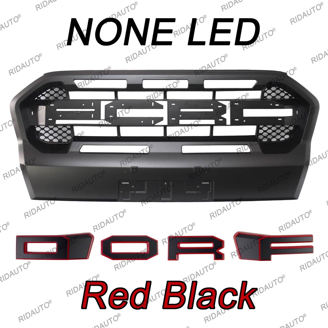 NO LED Red Black Letter