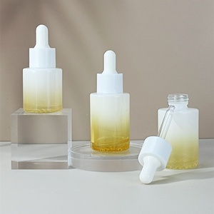 15ml 30ml 1oz 60ml 2oz Gradient Yellow Cosmetics Packaging Containers <b>Empty</b> Skincare Glass Dropper Essential Oil Bottle - Product Image 1