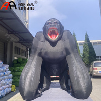 Gorila Inflable Gigante con Gafas de Sol y Audífonos, Inflable Divertido de DJ King Kong para Decoración Publicitaria en Exteriores