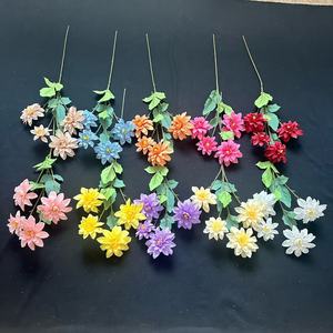 Fleurs artificielles Junheyuan Dahlia, branche unique, arrangement floral en soie, décorations de mariage, décor de scène - Product Image 1