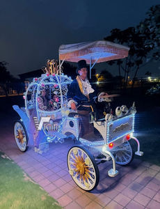Chariot à chevaux mobile, élégante calèche de princesse, calèche électrique Cendrillon, calèche de mariage en forme de citrouille - Product Image 1