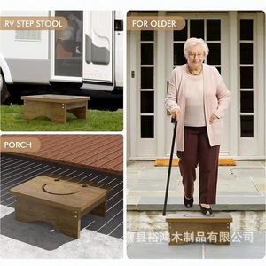 Wooden Step <b>Stool</b> Solid Wood Multi Purpose For Kinder <b>Bedroom</b> Bathroom - Product Image 2