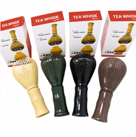 Fouet à matcha manuel en silicone pour thé, accessoires de mélange de matcha, jaune, marron, noir, vert