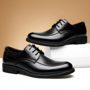 Zapatos Oxford de Vestir para Hombre, de Cuero Genuino, con Punta en Pico, con Cordones, para Primavera, Oficina, Carrera Profesional, Suela de Goma Negra Sólida - Product Image 2