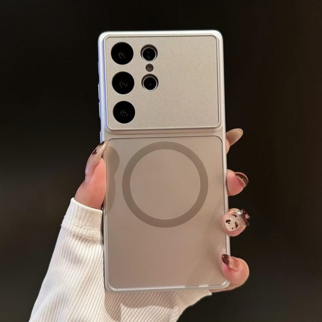Hot Selling AG Matte Back Panel Magnetic Phone Case for Samsung S26 S23 S24 S25 Ultra With Glass Lens Film Protective Hard Cover
