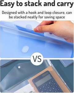 Lot de <span class=keywords><strong>5</strong></span> poches de reliure en poly super lourd fermeture serrée 3 dossiers de reliure à anneaux diviseurs de taille de lettre couleurs assorties côté - Product Image 3