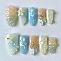Ongles à presser Tacana, 10 pièces, motif floral dégradé, rose élégant européen, embossage 3D, haute qualité, vente en gros, capsules d'ongles à couverture complète