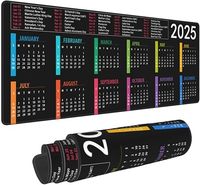 Tapis de souris de bureau pour ordinateur de jeu avec logo personnalisé, calendrier 2027 XL Plus, base en caoutchouc antidérapante, bord cousu