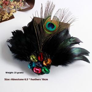 Accessoire de mode élégant de broche de <span class=keywords><strong>plume</strong></span> et de strass de concepteur pour des cadeaux d'équipe - Product Image 3