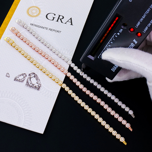 Wholesale Bulk Women 925 Sterling Silver Iced Out Cluster Flower Vvs Diamond Moissanite Tennis Bracelet Femme Mossanite Jewelry - Product Image 2