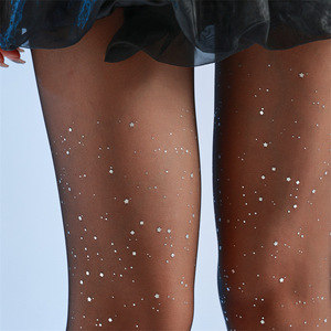 Collants sexy en cristal scintillant pour femmes, collants transparents en strass, <span class=keywords><strong>bas</strong></span> de soirée luxueux - Product Image 2