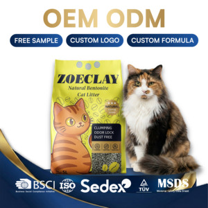 Litière pour chat en bentonite de qualité supérieure, certifiée ISO, à faible teneur en poussière, antibactérienne, agglomérante forte, granulée et broyée, avec chaîne d'approvisionnement stable - Product Image 1