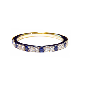 Fournisseurs de bijoux fins en gros, bague simple en or blanc 18 carats de haute qualité avec pierre précieuse en saphir bleu pour femmes - Product Image 3