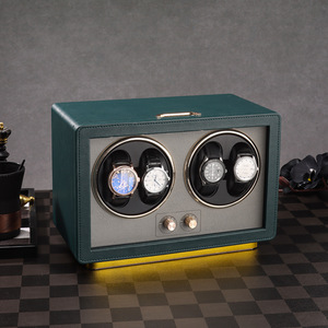 Wholesale High Quality PU Leather <strong>Watch</strong> Storage <strong>Case</strong> 4 Slots With 6 <strong>Rotator</strong> Automatic <strong>Watch</strong> Winder - Product Image 4