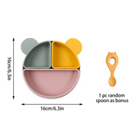 Ensemble d'alimentation pour bébé en silicone HHUIXUAN 2026 : Cuillère, bavoir, bol et assiette en silicone