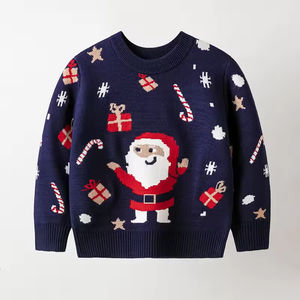 Pull de Noël en coton tricoté rouge pour enfants, vente en gros - Product Image 2