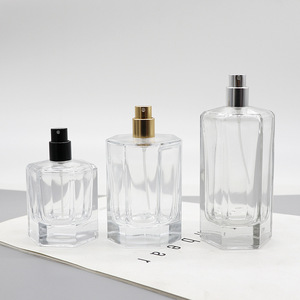 High-End 50ml Crystal White Hexagonal Glass <b>Perfume</b> <b>Bottle</b> Women's <b>Empty</b> Cosmetic <b>Bottle</b> with Snap-On Cap - Product Image 4