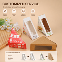Boîte d'emballage pour pâtisseries et gâteaux en papier recyclé avec fenêtre, pelliculage mat et gaufrage, boîte à sandwich personnalisée
