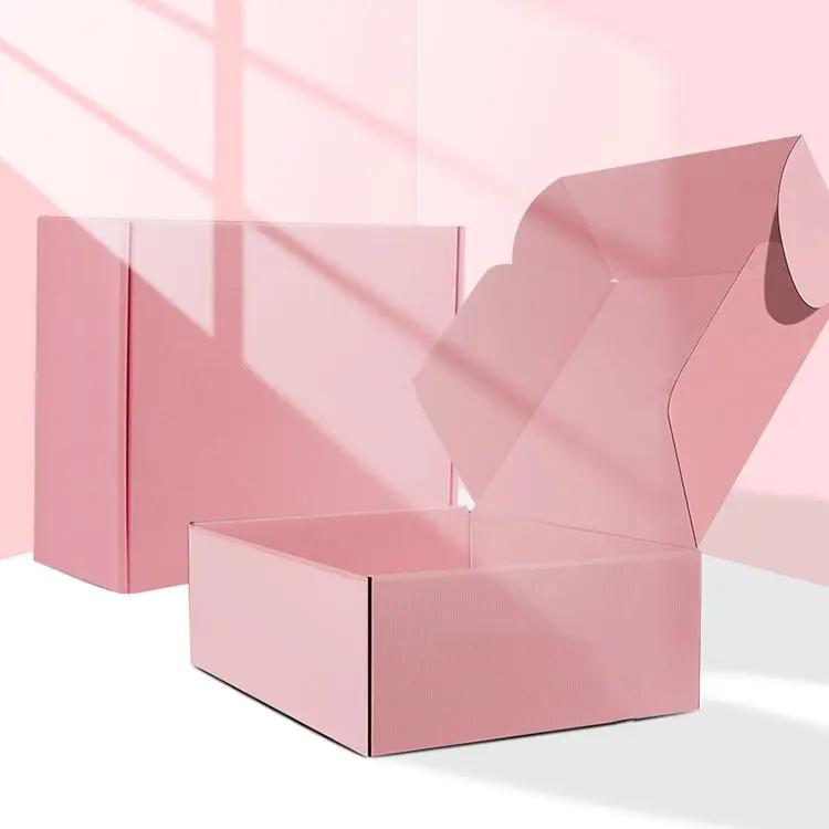 사용자 정의 인쇄 핑크 색상 상자의 선물 종이 골판지 우편물 종이 선물 상자 결혼 선물 상자