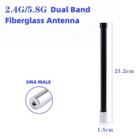 Module Wifi double bande 2.4G 5.8G omnidirectionnel d'usine, antenne extérieure IoT IP67 en fibre de verre, antenne fouet 5G SMA mâle 5dBi 50ohm