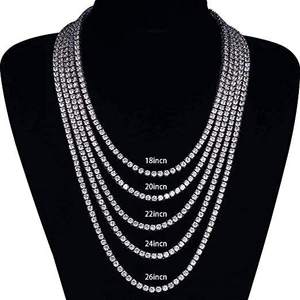 RINNTIN SC74 placcato platino tempestato di diamanti 3A White Lab Diamond zircone Hiphop <span class=keywords><strong>16</strong></span> 18 20 22 pollici collana in argento <span class=keywords><strong>Sterling</strong></span> S925