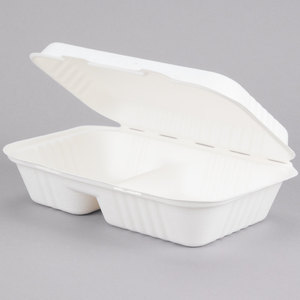 9x6 inç 850ml çift kilit kapaklı şeker kamışı hamuru biyobozunur sızdırmaz 100C isıya dayanıklı mikrodalga tek kullanımlık öğle yemeği kutusu - Product Image 6