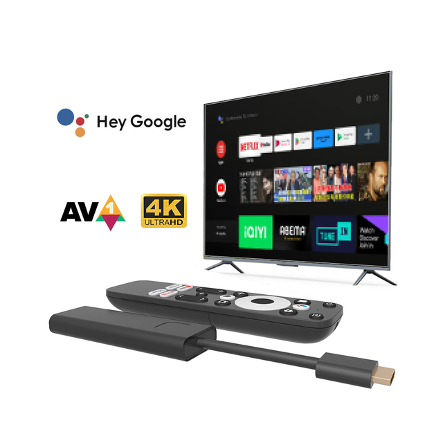 GD1 4K Streaming Stick with Google Certification Android TV 2GB 16GB Dual Band WiFi BT Voice Control Google Certified TV Stick