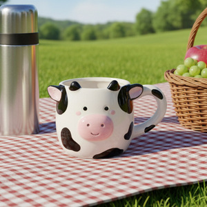 Mug en céramique <span class=keywords><strong>à</strong></span> vente chaude transfrontalière, personnalisé, vache, quadrupède, mignon, cadeau pour enfants, tasse amusante <span class=keywords><strong>à</strong></span> boire, dessin animé - Product Image 1
