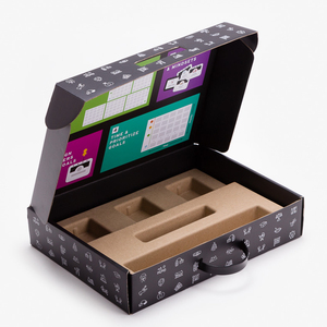 Custom Printed Corrugated Cardboard Paper Packaging Mailer Shipping Box With Handle Insert