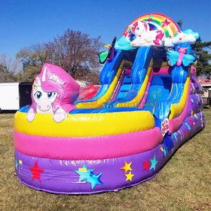 Commercial grade outdoor party jumping bounce <b>house</b> unicorn <b>inflatable</b> water slide for kids - Product Image 2