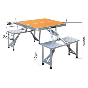 Mesa de Camping Portátil Compacta con 4 Sillas Integradas, Mesa Ligera para 4 Personas - Product Image 4