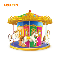 Divertissement intérieur enfant 3 sièges kiddie ride avion carrousel mini électrique merry go round machine de jeu