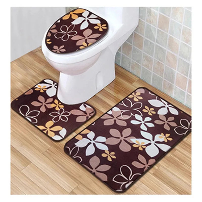 Trois pièces de toilette tapis de sol tapis de porte absorbant tapis de pied