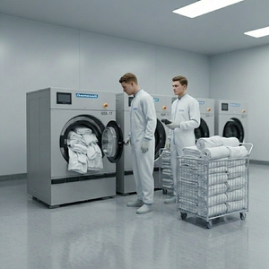 Petite machine à laver industrielle entièrement automatique, nouvelle version améliorée, adaptée aux blanchisseries et aux salles de lavage - Product Image 3