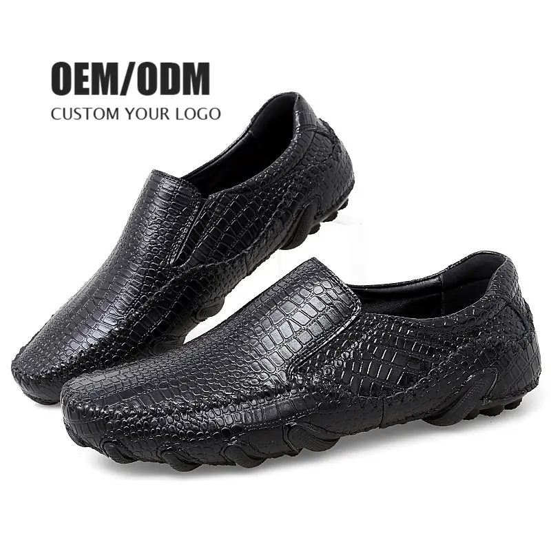 Best Selling OEM Custom Mocassin For Handmade Alligator Leather Men Shoes Slip On Flat Men Shoes