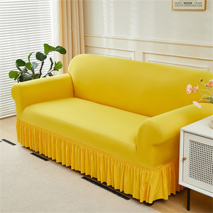 Housses de <span class=keywords><strong>canapé</strong></span> élastiques modernes de couleur unie, bord de jupe, <span class=keywords><strong>housse</strong></span> de <span class=keywords><strong>canapé</strong></span> extensible antidérapante pour le salon <span class=keywords><strong>1</strong></span> <span class=keywords><strong>2</strong></span> <span class=keywords><strong>3</strong></span> 4 places - Product Image 3