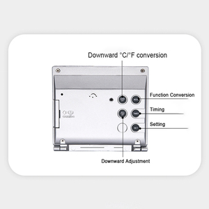 Gấp bàn di động kỹ thuật số LCD Đồng hồ báo thức với nhiệt độ lịch nhiệt kế LED có thể gập lại Slim đồng hồ cho du lịch - Product Image 5