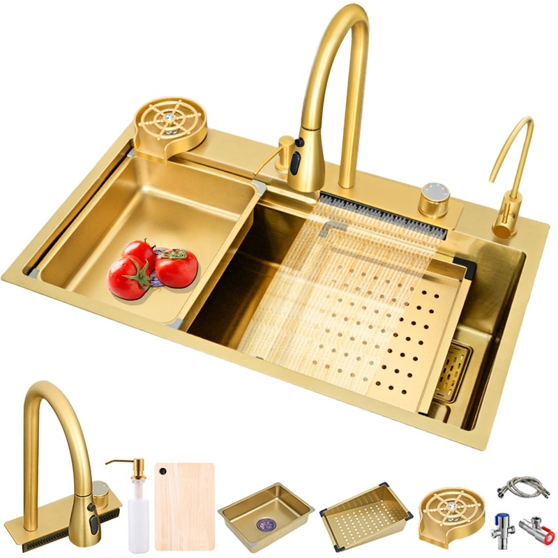 2024 Multifunction Kitchen Sinks Gold Stainless