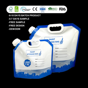 Bolsa Reutilizable <span class=keywords><strong>para</strong></span> Almacenamiento de Pintura de 1.5L con Tapa de Rosca, Asa y Etiqueta Personalizable <span class=keywords><strong>para</strong></span> Trabajos de Pintura Multiusos - Product Image 1