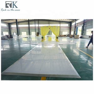 Plancher de danse en contreplaqué 3x3 pieds pour salle de banquet, plancher de danse portable 4x4 pieds pour mariage, blanc/noir - Product Image 1