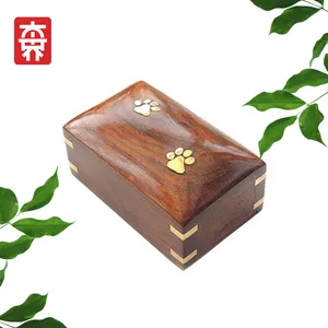 2024 Lowest Prices Wood Pet Urns Antique Wood Urn Indian Manufacture High Quality Acacia Wood