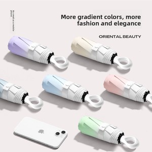 Ombrello Manuale a 5 Sezioni con Gradiente di Colore a Capsula |   8 stecche antivento, rivestimento nero con protezione UV |   Doppio Uso Sole e <span class=keywords><strong>Pioggia</strong></span> - Product Image 1