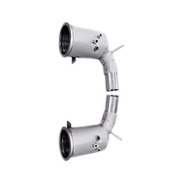 Collecteur d'échappement pour Porsche 911 Carrera Targa 992 3.0T en acier inoxydable, tuyau droit à haut débit avec bouclier thermique
