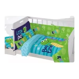 Juego de Edredón para Cuna Dink de 7 Piezas, Azul, Algodón, Estampado de Dibujos Animados, Ropa de Cama para Bebé - Product Image 1