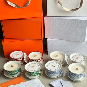 Luxurious ceramic <b>tea</b> cup and saucer romantic soy wax scented <b>candle</b> for art display party gift - Product Image 1