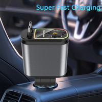 2025 accessoires de téléphone populaires sur Amazon PD 120W 4ports type c chargeur de voiture sûr usb usine de vente directe