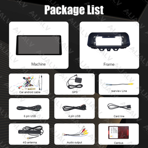 Aijia Vente en gros pour <span class=keywords><strong>HYUNDAI</strong></span> <span class=keywords><strong>TUCSON</strong></span> 2018-2020 – Cadre d'écran large 12,3 pouces noir mat pour autoradio Android avec faisceau de câblage double DIN - Product Image 5