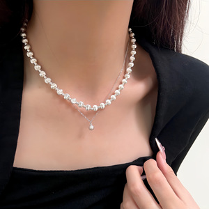 สร้อยคอเงินแท้ S925 ทรงกลม ขนาด 6 มม. ผิวขัดเงา ดีไซน์เรียบง่าย สวมใส่ได้ทุกวัน สร้อยคอสำหรับผู้หญิง - Product Image 3
