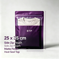 MOQ 100, Échantillon gratuit, Sachets d'emballage pour vêtements à fermeture éclair trois côtés imprimés sur mesure pour T-shirts, chaussettes, sous-vêtements