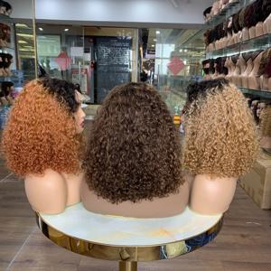 Perruques Bob Courtes Bouclées de Luxe en Cheveux Super Double Drawn avec Fermeture en Dentelle 4x4, Style Volumineux, 14 Pouces, Faciles à Porter, Sans Nœuds - Product Image 2